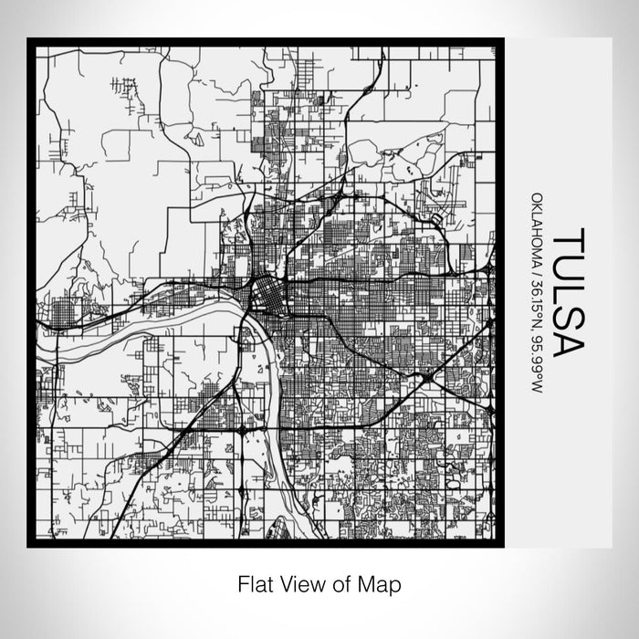 Rendered View of Tulsa Oklahoma Map on 17oz Stainless Steel Insulated Tumbler in Matte White with Tactile Lines