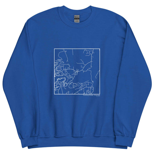 Tumbling Shoals Arkansas  Map Unisex Crewneck Sweater with City inscription in Royal Blue