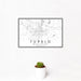 12x18 Tupelo Mississippi Map Print Landscape Orientation in Classic Style With Small Cactus Plant in White Planter