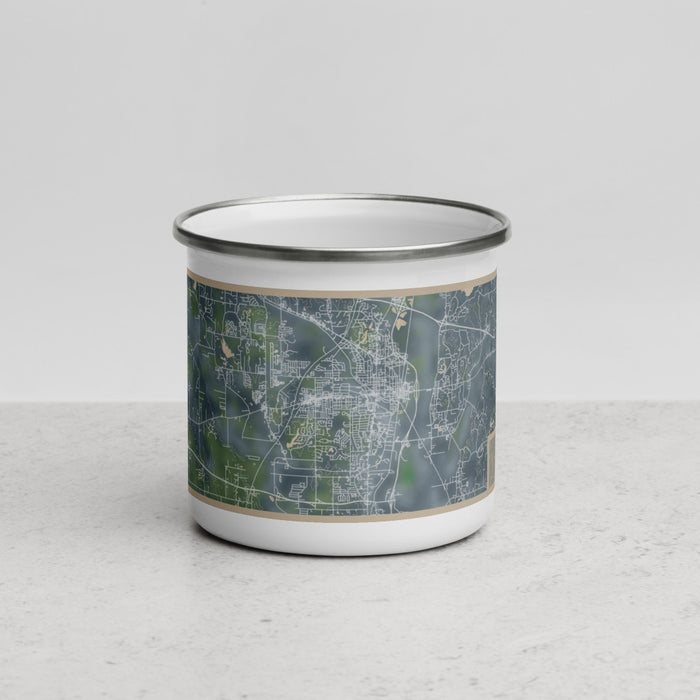 Front View Custom Tupelo Mississippi Map Enamel Mug in Afternoon