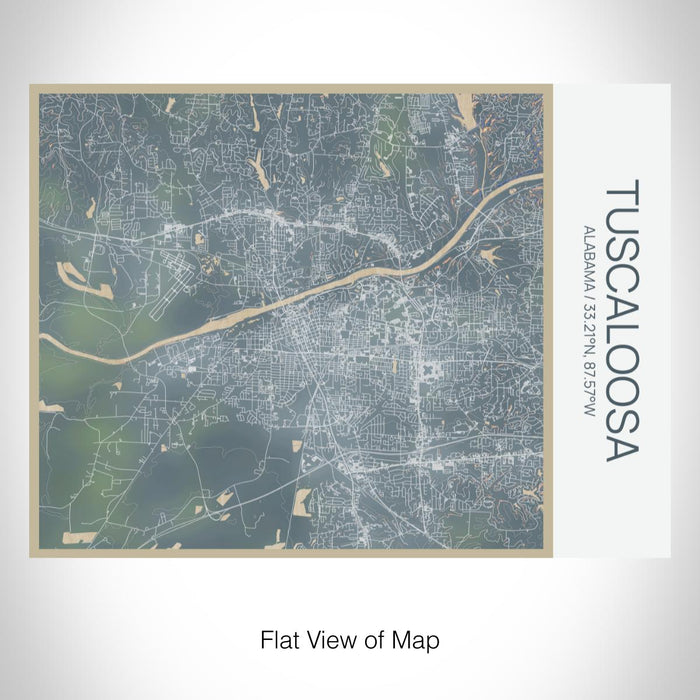 Rendered View of Tuscaloosa Alabama Map on 20oz Stainless Steel Insulated Bottle with Bamboo Top with printed afternoon style map