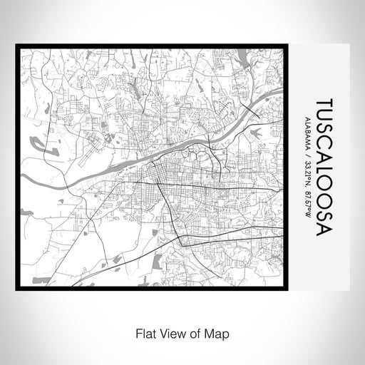 Rendered View of Tuscaloosa Alabama Map on 20oz Stainless Steel Insulated Bottle with Bamboo Top with printed classic style map