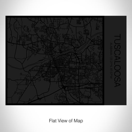 Rendered View of Tuscaloosa Alabama Map on 20oz Stainless Steel Insulated Bottle with Bamboo Top in Matte Black with printed Tactile Lines Map in Black