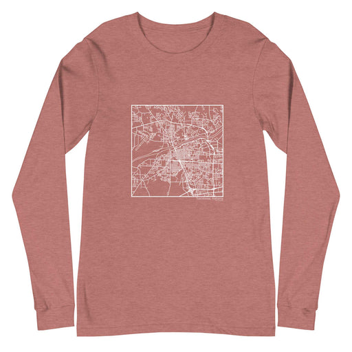 Tuscaloosa Alabama  Map Unisex Long-Sleeve T-shirt with City inscription in Heather Mauve