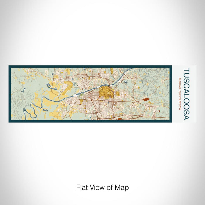 Rendered View of Tuscaloosa Alabama Map on 10oz Stainless Steel Insulated Cup in Woodblock with Sliding Lid