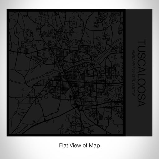 Rendered View of Tuscaloosa Alabama Map on 17oz Stainless Steel Insulated Tumbler in Matte Black with Tactile Lines