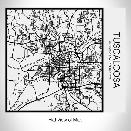 Rendered View of Tuscaloosa Alabama Map on 17oz Stainless Steel Insulated Tumbler in Matte White with Tactile Lines