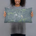 Person holding 20x12 Custom Tuskegee Alabama Map Throw Pillow in Afternoon