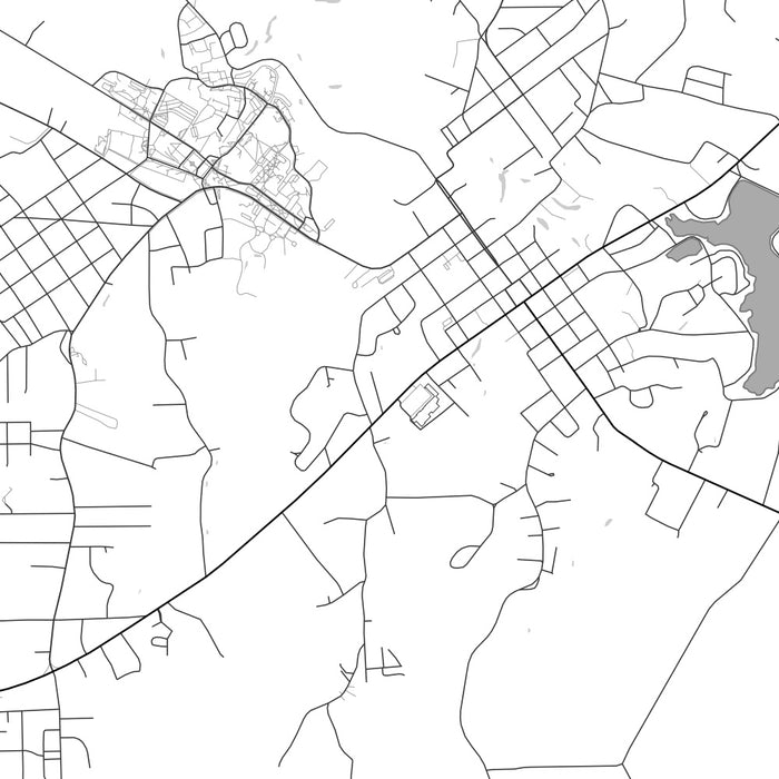 Tuskegee Alabama Map Print in Classic Style Zoomed In Close Up Showing Details