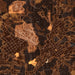 Tuskegee Alabama Map Print in Ember Style Zoomed In Close Up Showing Details