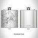 Rendered View of Tuskegee Alabama Map Engraving on 6oz Stainless Steel Flask