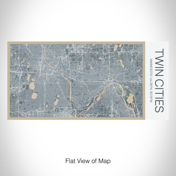 Rendered View of Twin Cities Minnesota Map on 17oz Stainless Steel Insulated Bottle with printed afternoon style map