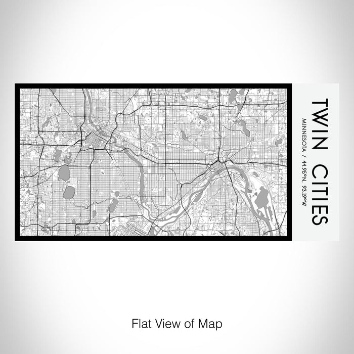 Rendered View of Twin Cities Minnesota Map on 17oz Stainless Steel Insulated Bottle with printed classic style map