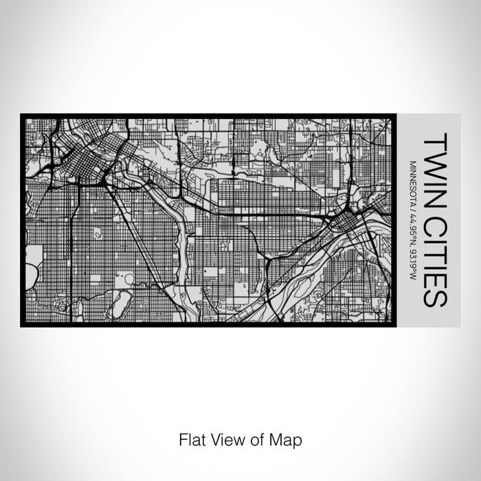 Rendered View of Twin Cities Minnesota Map on 17oz Stainless Steel Insulated Cola Bottle in Stainless