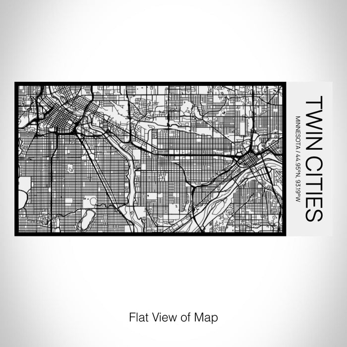 Rendered View of Twin Cities Minnesota Map on 17oz Stainless Steel Insulated Cola Bottle in Stainless in Matte White