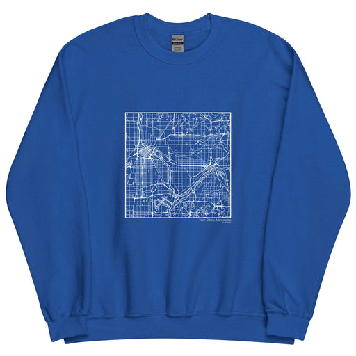 Twin Cities Minnesota  Map Unisex Crewneck Sweater with City inscription in Royal Blue