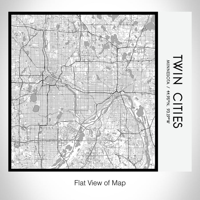 Rendered View of Twin Cities Minnesota Map on 17oz Stainless Steel Insulated Tumbler in Classic Map Style
