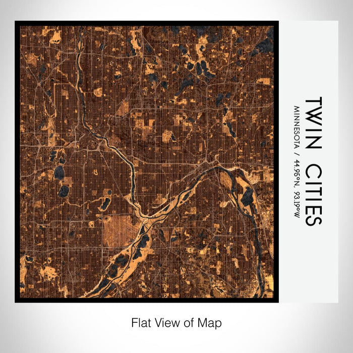 Rendered View of Twin Cities Minnesota Map on 17oz Stainless Steel Insulated Tumbler in Ember Map Style