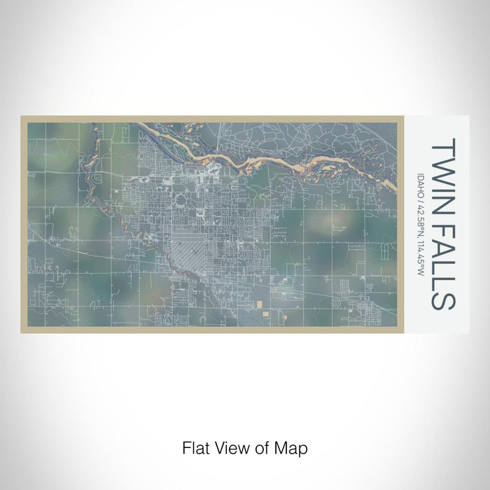 Rendered View of Twin Falls Idaho Map on 17oz Stainless Steel Insulated Bottle with printed afternoon style map