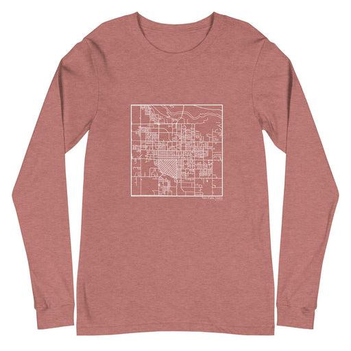 Twin Falls Idaho  Map Unisex Long-Sleeve T-shirt with City inscription in Heather Mauve