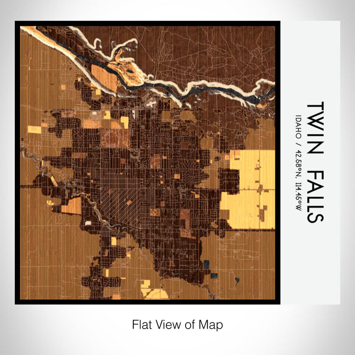 Rendered View of Twin Falls Idaho Map on 17oz Stainless Steel Insulated Tumbler in Ember Map Style