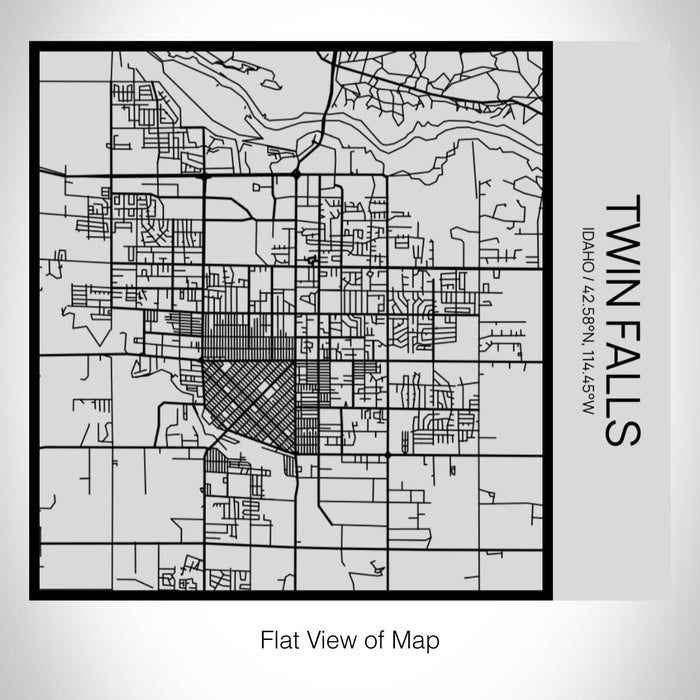 Rendered View of Twin Falls Idaho Map on 17oz Stainless Steel Insulated Tumbler in Tactile Lines with Succulent in Background