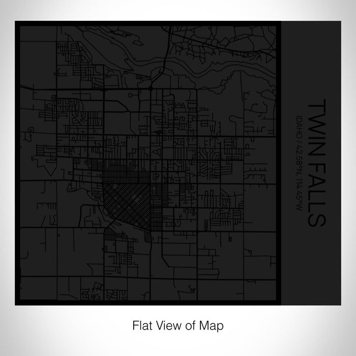 Rendered View of Twin Falls Idaho Map on 17oz Stainless Steel Insulated Tumbler in Matte Black with Tactile Lines