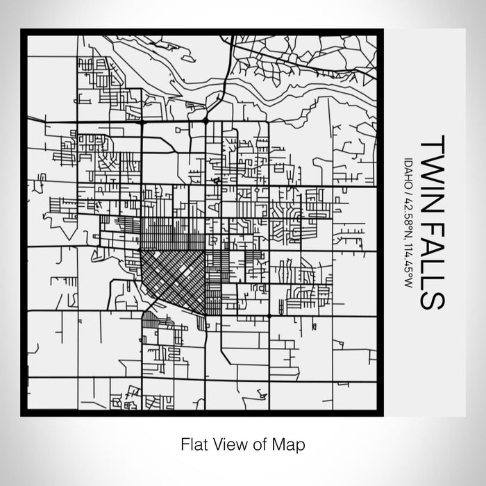 Rendered View of Twin Falls Idaho Map on 17oz Stainless Steel Insulated Tumbler in Matte White with Tactile Lines