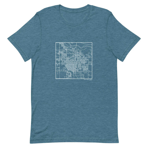 Twin Falls Idaho  Map Unisex T-Shirt with City inscription in Heather Teal
