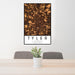 24x36 Tyler Texas Map Print Portrait Orientation in Ember Style Behind 2 Chairs Table and Potted Plant