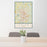 24x36 Tyler Texas Map Print Portrait Orientation in Woodblock Style Behind 2 Chairs Table and Potted Plant