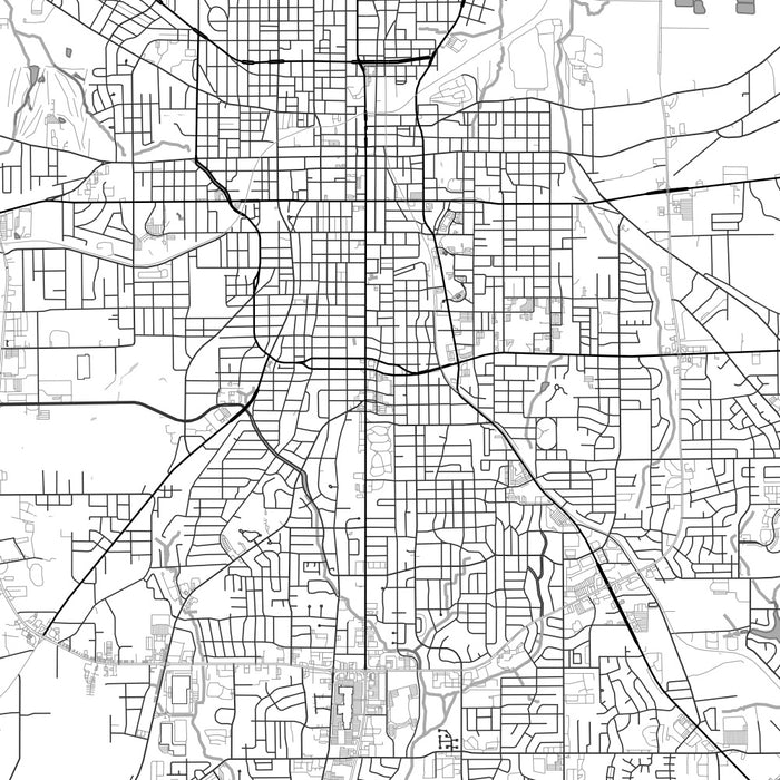 Tyler Texas Map Print in Classic Style Zoomed In Close Up Showing Details