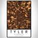 Tyler Texas Map Print Portrait Orientation in Ember Style With Shaded Background