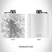 Rendered View of Tyler Texas Map Engraving on 6oz Stainless Steel Flask in White