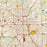 Tyler Texas Map Print in Woodblock Style Zoomed In Close Up Showing Details