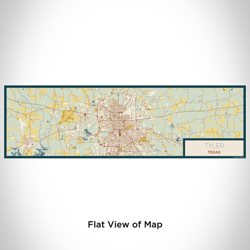 Flat View of Map Custom Tyler Texas Map Enamel Mug in Woodblock