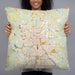 Person holding 22x22 Custom Tyler Texas Map Throw Pillow in Woodblock