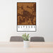 24x36 Ulysses Kansas Map Print Portrait Orientation in Ember Style Behind 2 Chairs Table and Potted Plant