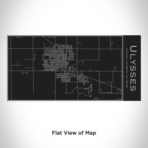 Rendered View of Ulysses Kansas Map Engraving on 17oz Stainless Steel Insulated Cola Bottle in Black