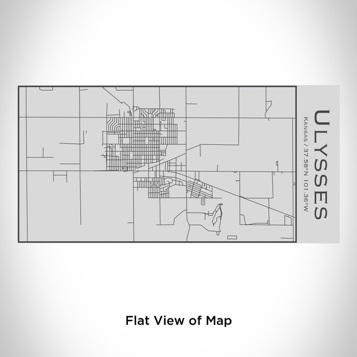 Rendered View of Ulysses Kansas Map Engraving on 17oz Stainless Steel Insulated Cola Bottle
