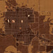 Ulysses Kansas Map Print in Ember Style Zoomed In Close Up Showing Details