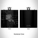 Rendered View of Ulysses Kansas Map Engraving on 6oz Stainless Steel Flask in Black