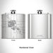 Rendered View of Ulysses Kansas Map Engraving on 6oz Stainless Steel Flask