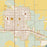 Ulysses Kansas Map Print in Woodblock Style Zoomed In Close Up Showing Details