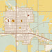 Ulysses Kansas Map Print in Woodblock Style Zoomed In Close Up Showing Details