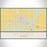 Ulysses Kansas Map Print Landscape Orientation in Woodblock Style With Shaded Background