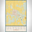 Ulysses Kansas Map Print Portrait Orientation in Woodblock Style With Shaded Background