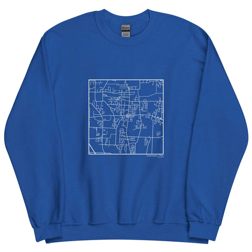 Uniontown Ohio  Map Unisex Crewneck Sweater with City inscription in Royal Blue
