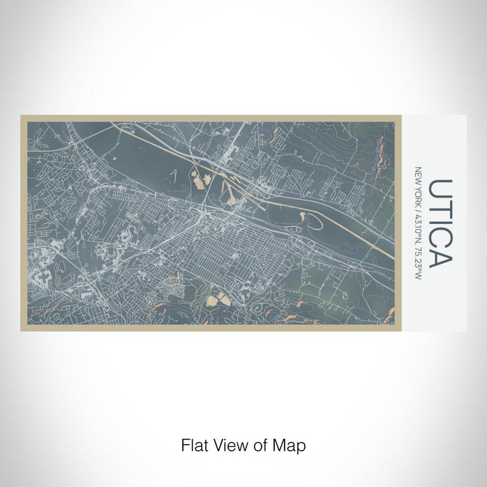 Rendered View of Utica New York Map on 17oz Stainless Steel Insulated Bottle with printed afternoon style map