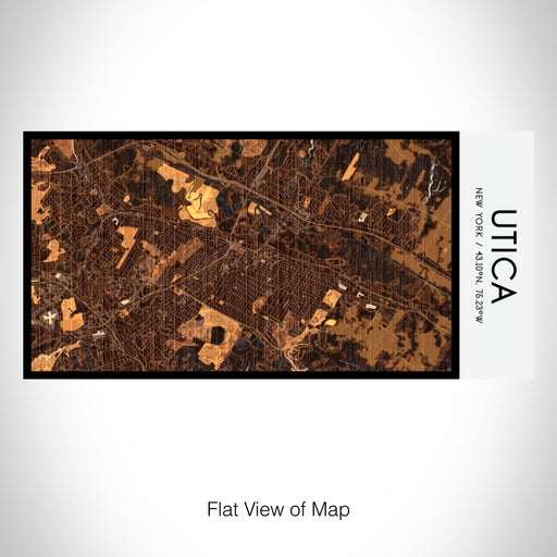 Rendered View of Utica New York Map on 17oz Stainless Steel Insulated Bottle with printed ember style map